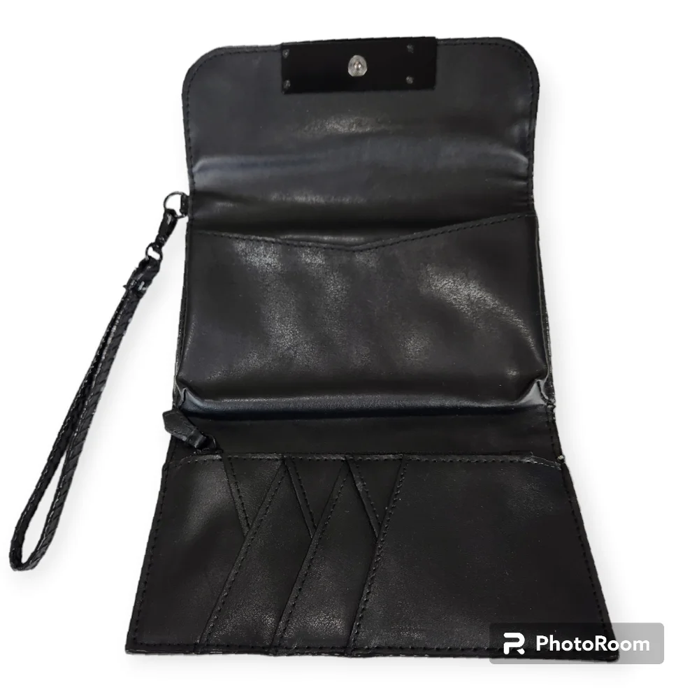 VICTORIA'S SECRET BLACK LOVE IPHONE PLUS CELL CASE TECHWALLET WRISTLET CLUTCH